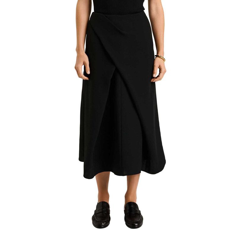 Veronika Maine Double Weave Draped Midi Skirt image number 0